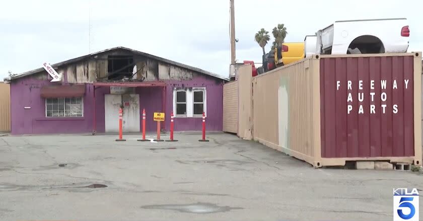 An auto parts store in the 1000 blk of E. 6th St. in Sanrta Ana suffered major damage from a fire reportedly started by an arsonist.