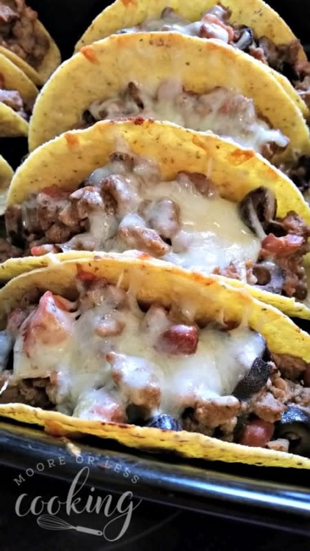 <p>Moore or Less Cooking</p><p>Are you craving Tacos but tired of the same old boring tacos? Try these Cheesy Baked Tacos.</p><p><strong>Get Recipe: </strong><a href="https://mooreorlesscooking.com/cheesy-baked-tacos/" rel="nofollow noopener" target="_blank" data-ylk="slk:Cheesy Baked Tacos;elm:context_link;itc:0;sec:content-canvas" class="link "><strong>Cheesy Baked Tacos</strong></a></p>