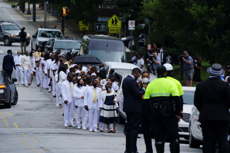 Funeral for Rayshard Brooks, the Black man shot dead by an Atlanta police officer, at Ebenezer Baptist Church in Atlanta