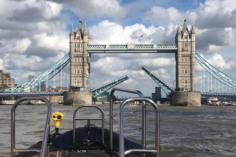 The bridge was stuck open on Saturday (Thames RIB Experience)