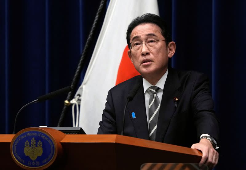 Press conference by Japan's Prime Minister Fumio Kishida, in Tokyo