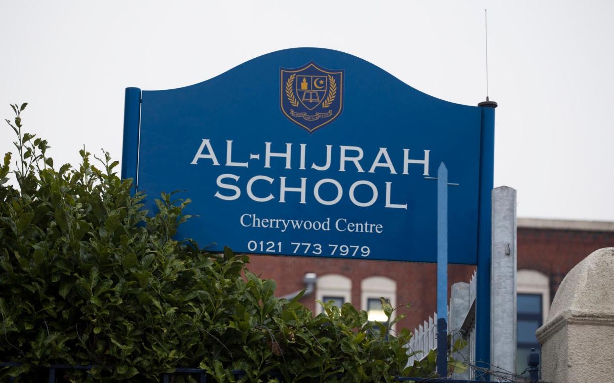  The school sign at Al-Hijrah School in Bordesley Green, Birmingham. - Andrew Fox