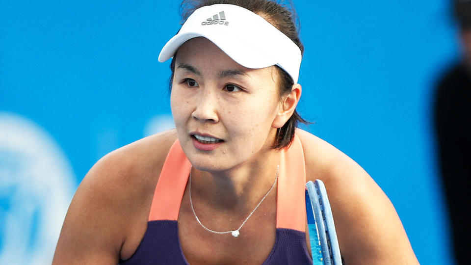 The Chinese government has responded after the WTA suspended its operations in the nation over their concerns about the safety of Peng Shuai. (Photo by Zhong Zhi/Getty Images)