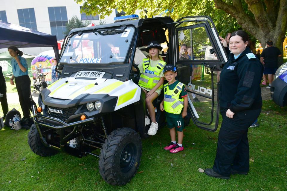 Bella Corssen 10 and Alfie Corssen 6 of Skegness with Libby Musgrove of Lincolnshire Police Volunteer Cadet Corps (Photo: David Dawson)