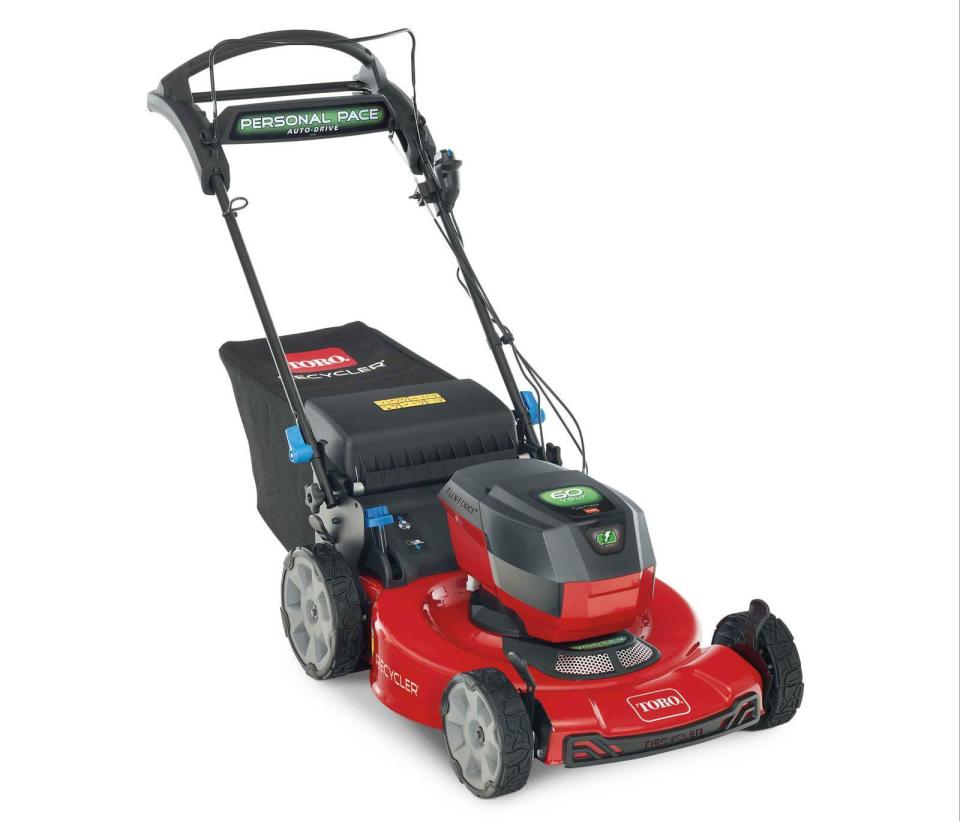 <p><strong>Toro</strong></p><p>homedepot.com</p><p><strong>$520.47</strong></p><p><a href="https://go.redirectingat.com?id=74968X1596630&url=https%3A%2F%2Fwww.homedepot.com%2Fp%2FToro-Recycler-22-in-SmartStow-60-Volt-Max-Lithium-Ion-Cordless-Battery-Walk-Behind-Mower-6-0-Ah-Battery-Charger-Included-21466%2F314426587&sref=https%3A%2F%2Fwww.bestproducts.com%2Fappliances%2Flarge-appliances%2Fnews%2Fg1442%2Fbest-lawn-mower-reviews%2F" rel="nofollow noopener" target="_blank" data-ylk="slk:Shop Now" class="link ">Shop Now</a></p><p>For those who don't want to fuss with a pull-start system, this Toro mower has an incredibly simple push button for starting its engine. It's also one of the few options that is equipped with a washout port, so you can keep its underside clean by hooking it up to a garden hose.</p><p>Other features include Toro's exclusive Personal Pace Self-Propel System, which keeps the wheels spinning just as fast as you can walk. This system makes push mowing feel much less awkward and less tiring. The larger-sized 11-inch rear wheels will help you smoothly mow over ruts and Toro’s exclusive “Vortex” technology uses increased air flow to improve mulching and bagging performance </p><p>If you're in search of a durable, reliable, and affordable mower, this one will make for an excellent pick. It has an excellent build quality and does a fantastic job at cutting grass.</p>