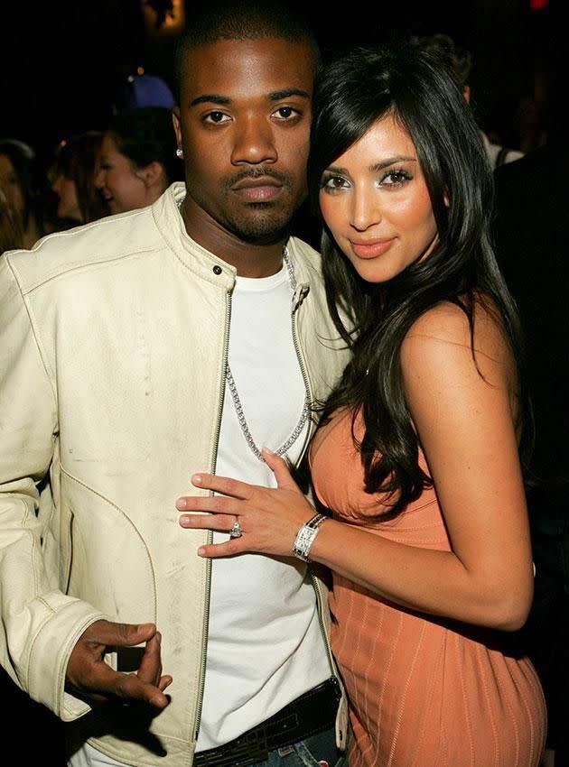 Kim Kardashian with her ex-boyfriend Ray J who she recorded a sex tape with that was later leaked and earned her $4.5 million. Source: Getty