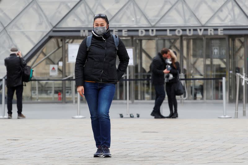 FILE PHOTO: Louvre museum among top French tourism landmarks closed their doors due to coronavirus.