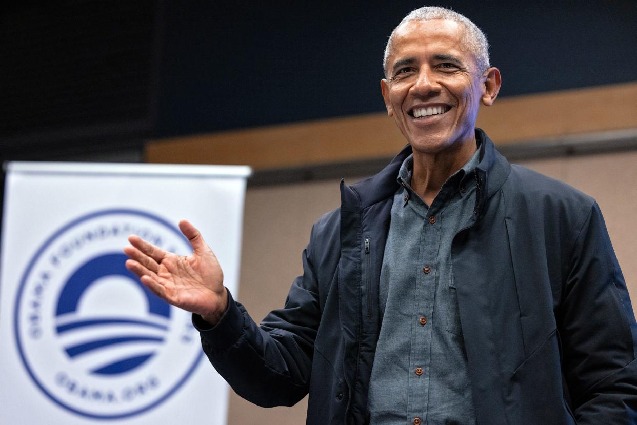 Former President Barack Obama speaks Nov. 1 during an Obama Foundation program gathering in Chicago.