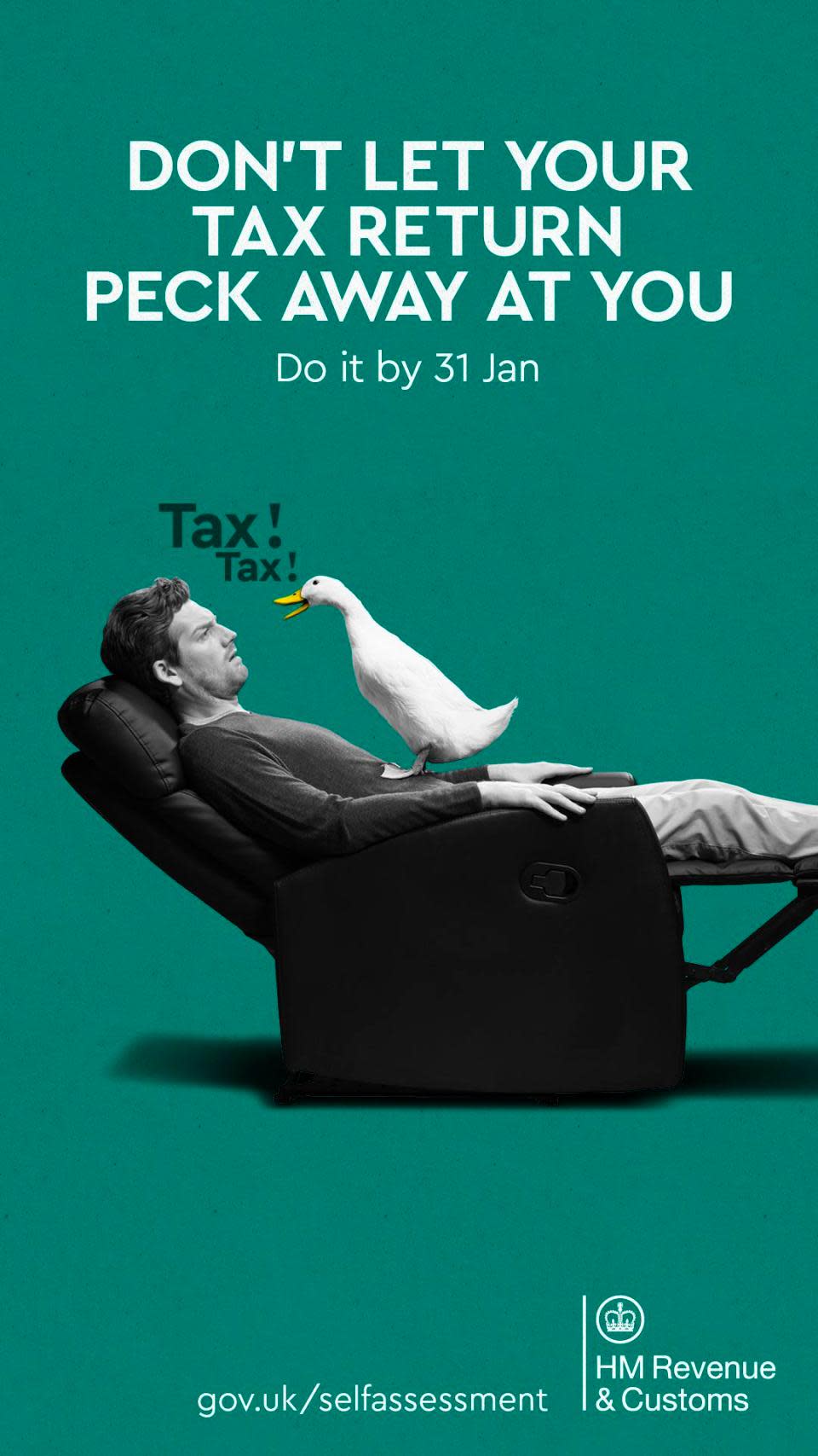 One of the adverts released to encourage workers to file their tax returns on time (PA Images)