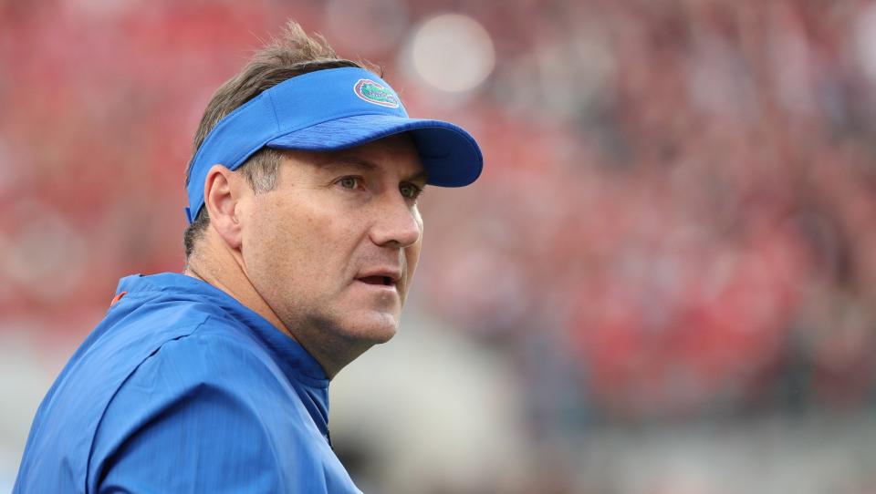 Oct 27, 2018; Jacksonville, FL, USA; Florida Gators head coach Dan Mullen during the second half at TIAA Bank Field. Mandatory Credit: Kim Klement-USA TODAY Sports