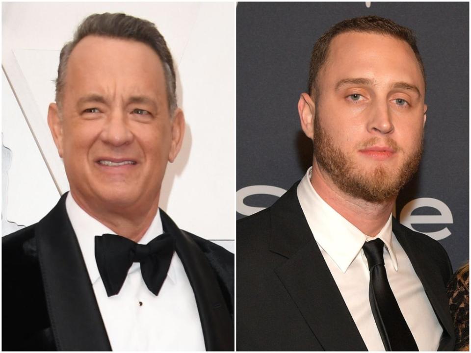 Tom Hanks and his rapper son Chet (Robyn Beck/Matt Winkelmeyer/Getty Images)