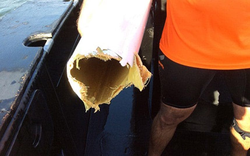 The shark bit off the stern of the kayak - Queensland Police