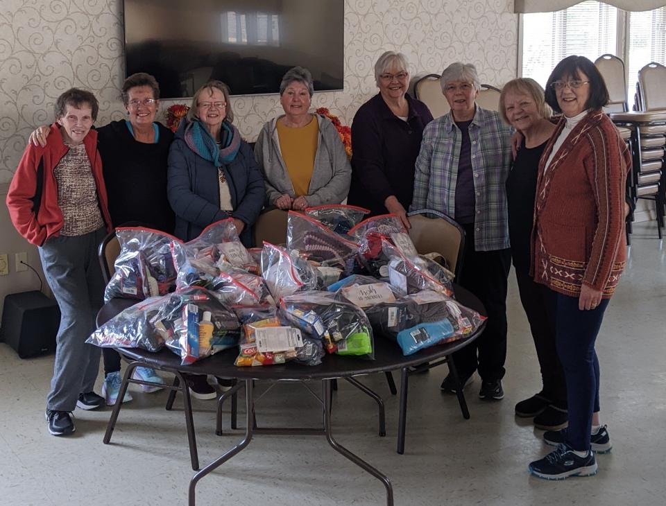 The Random Acts of Kindness group at Cocheco River Estates filled 38 Bags Of Hope to give to the homeless people in Rochester.