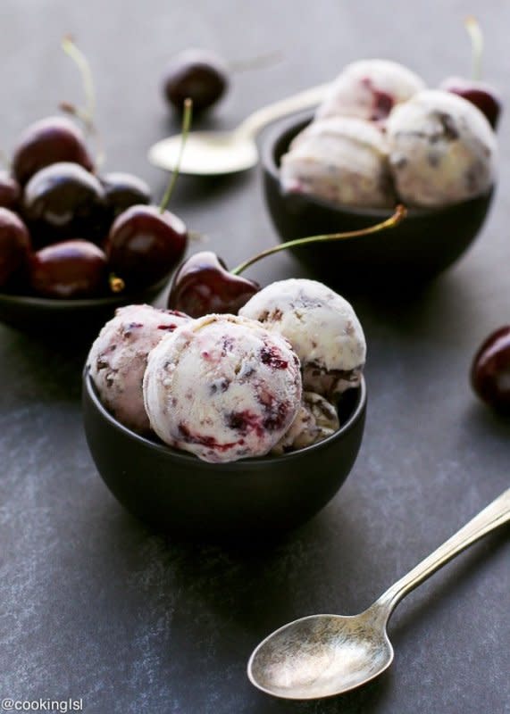 <p>Chocolate cherry stracciatella gelato—a summer favorite! A refreshing combination of sweet cherries, vanilla bean milk-based ice cream and chocolate.</p><p><strong>Get the Ninja Creami recipe: <a href="https://cookinglsl.com/chocolate-cherry-stracciatella-gelato-recipe/" rel="nofollow noopener" target="_blank" data-ylk="slk:Chocolate Cherry Stracciatella Gelato;elm:context_link;itc:0;sec:content-canvas" class="link ">Chocolate Cherry Stracciatella Gelato</a></strong></p>