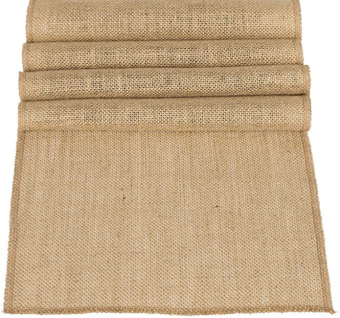 thanksgiving table decoration - beige burlap table runner