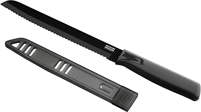 Kuhn Rikon Colori Bread Knife with Safety Sheath, 7 inch/17.78 cm Blade, Black. (Photo: Amazon SG)