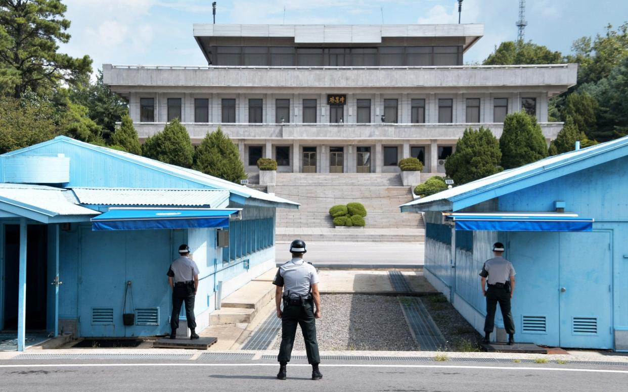 South Korean soldiers stand guard at the joint security area (JSA) of Panmunjom - UPI / Barcroft Media