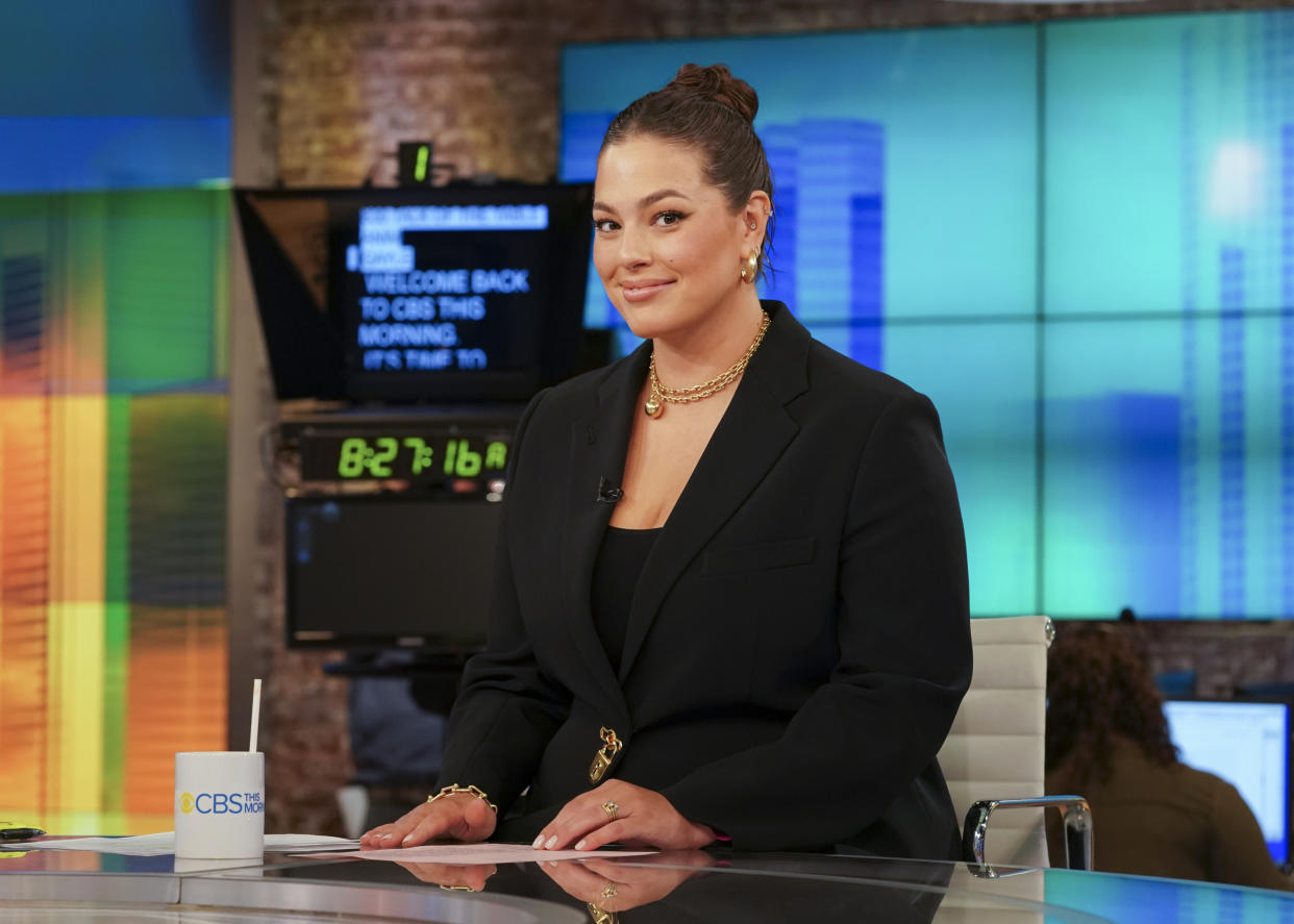 NEW YORK - MAY 25: Enrique Acevedo and Ashley Graham Guest Hosts on CBS This Morning along side Co-Hosts Gayle King and Anthony Mason while Tony Dokoupil is on Parental leave. Dave Grohl joins as in-studio guest. Pictured: Ashley Graham. (Photo by Gail Schulman/CBS via Getty Images)