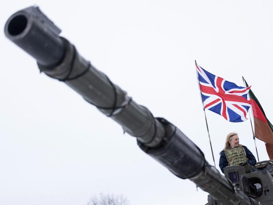 Foreign secretary Liz Truss with British troops in Estonia (Simon Dawson/No 10 Downing Street)