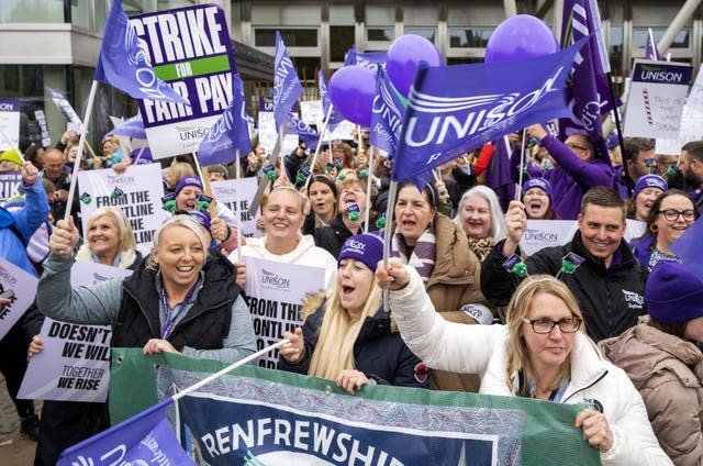 School staff on strike