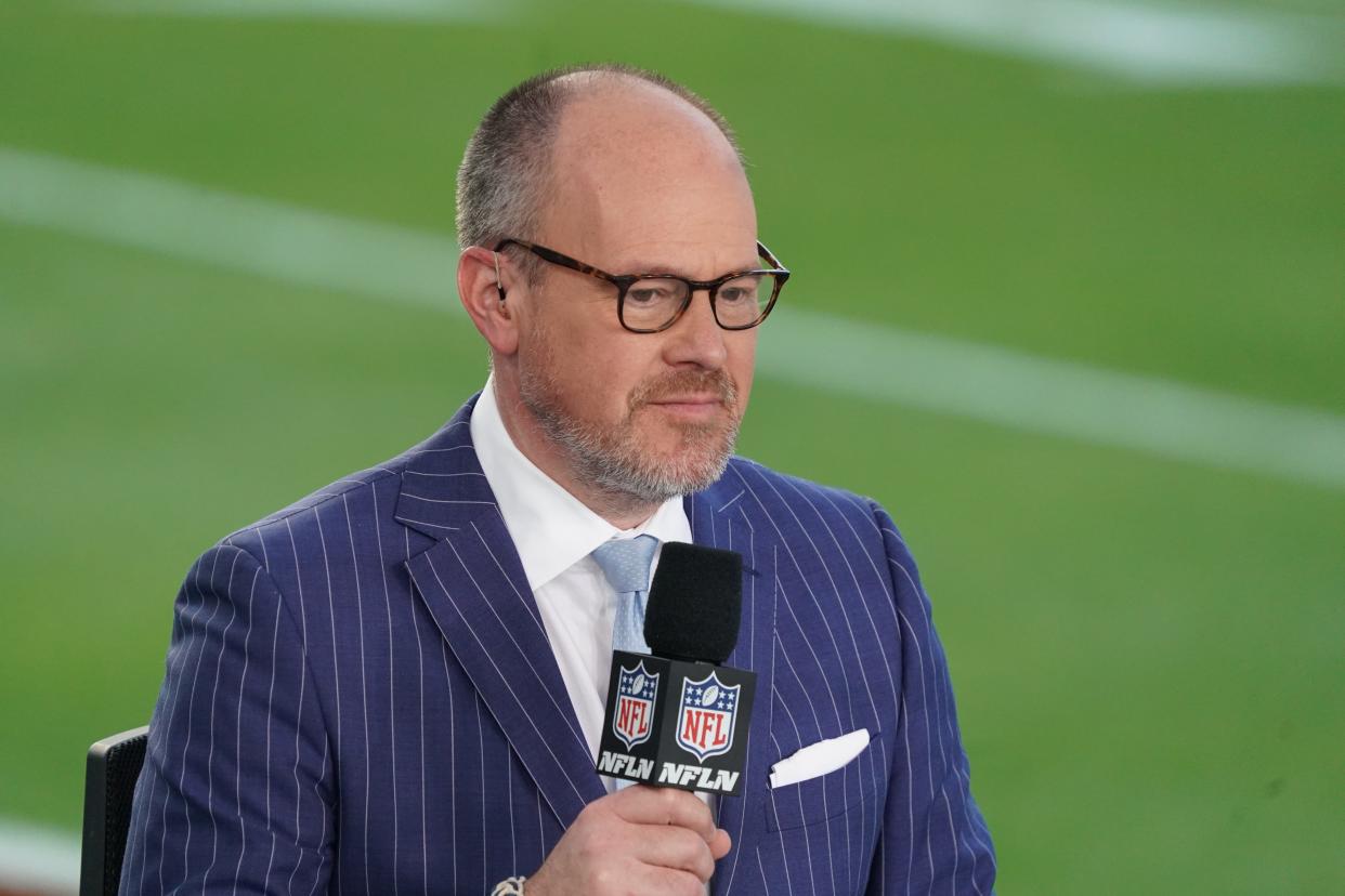 Feb 2, 2020; Miami Gardens, Florida, USA;  Rich Eisen of the of the NFL Network prior to the Super Bowl LIV at Hard Rock Stadium. Mandatory Credit: Kirby Lee-USA TODAY Sports
