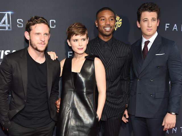 <p>Jamie McCarthy/Getty</p> Jamie Bell, Kate Mara, Michael B. Jordan and Miles Teller attend the New York premiere of "Fantastic Four" on August 4, 2015 in New York City.