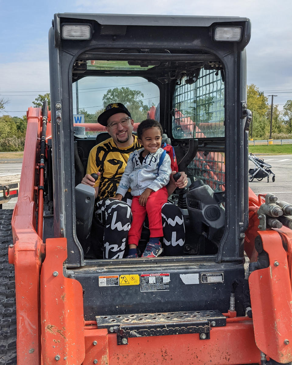 Deitcher leaning into the tractor life. (Courtesy Jay Deitcher)