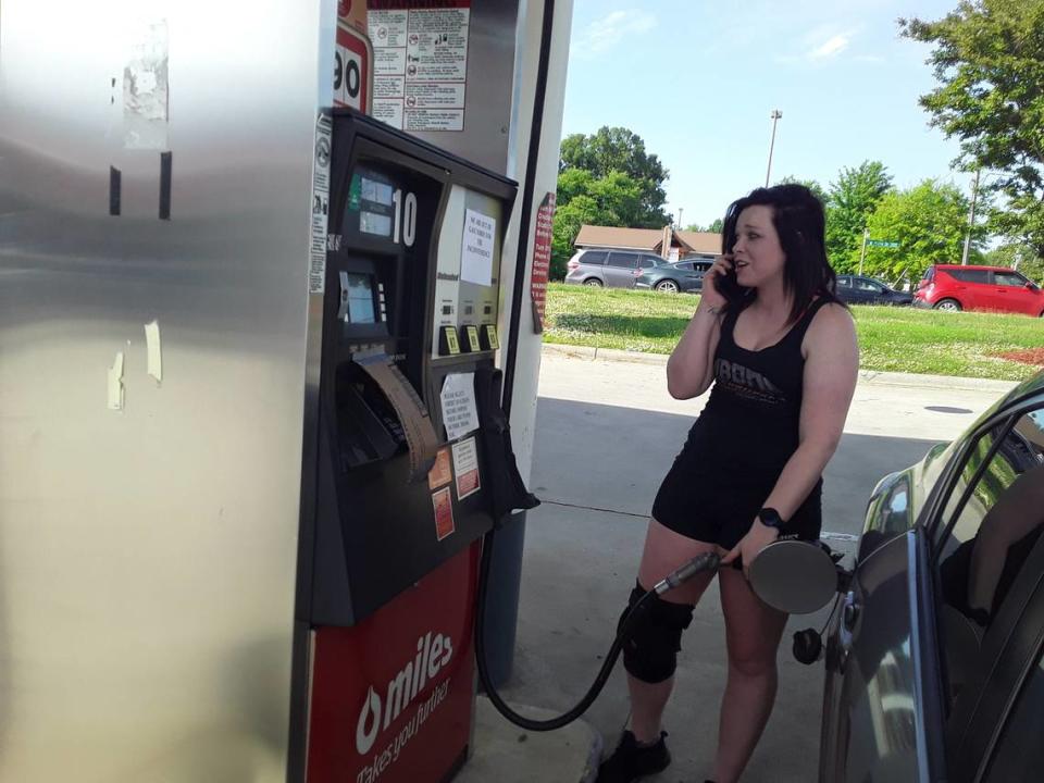 Katrina Tysinger and her two young children received unexpected gasoline help from good Samaritan employees of a sold-out Circle K store in Mooresville on Tuesday, May 11, 2021.