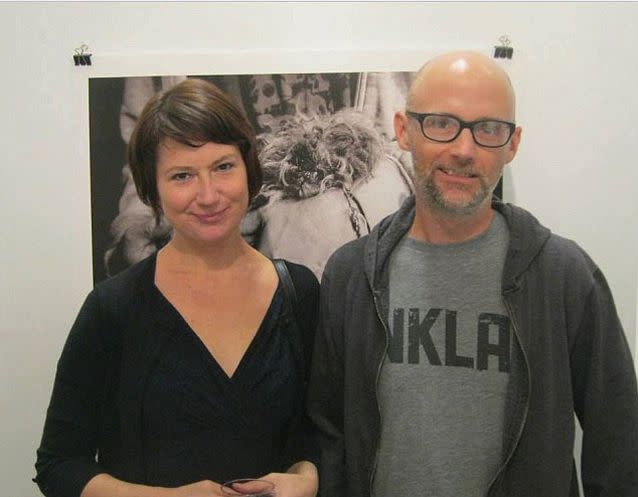 Artist Karen Fiorito, seen here with musician Moby. Source: Facebook/Karen Fiorito