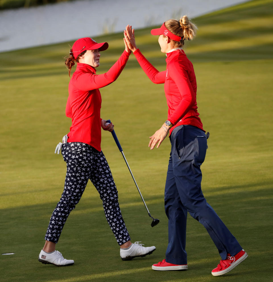 The Korda sisters continue to dominate for USA in Gleneagles, beating Carlota Ciganda and Bronte Law in the last match of Saturday's morning session 6&5. 