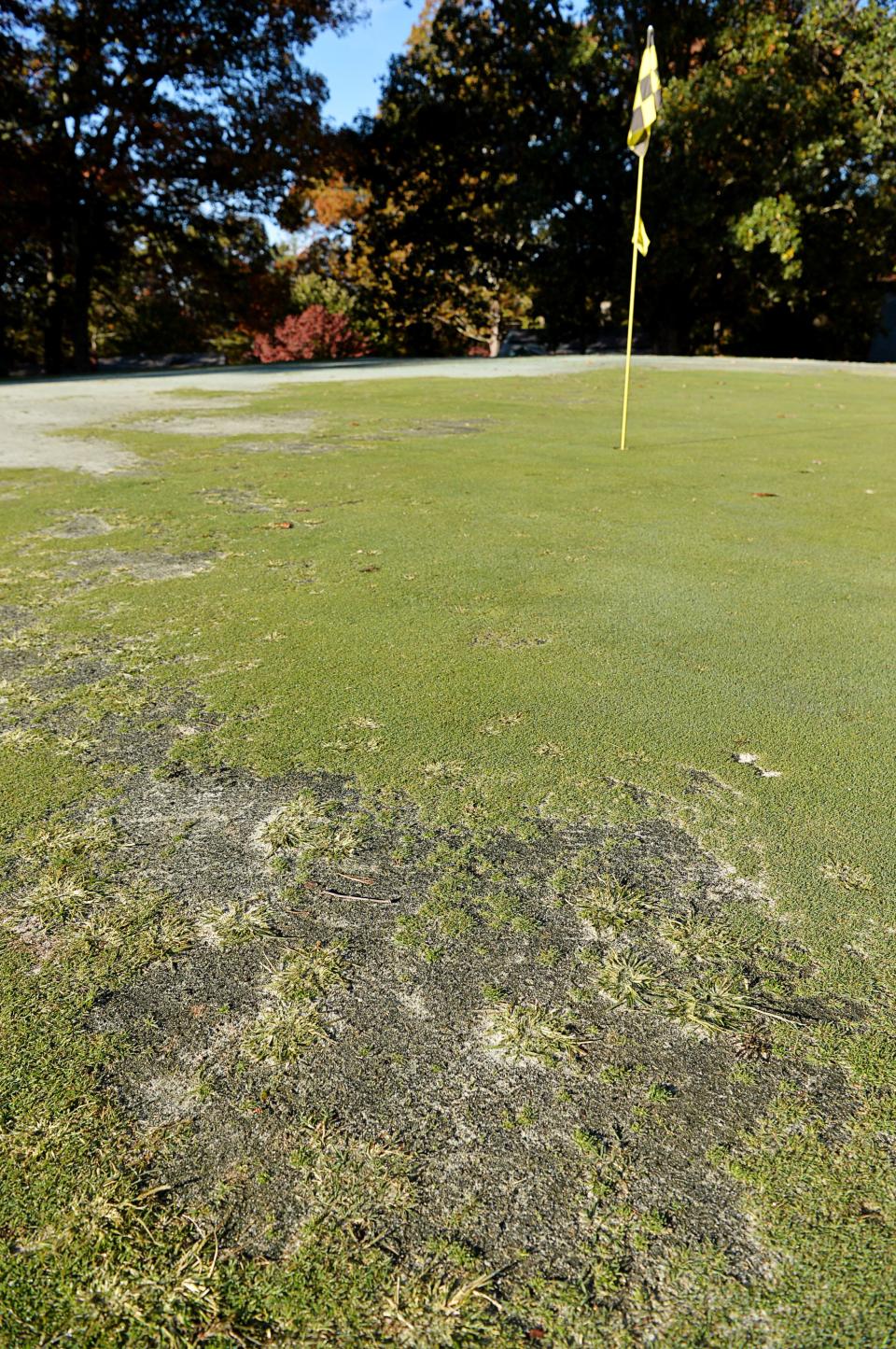 The 16th hole at the Asheville Municipal Golf Course was left in disrepair under former operator Pope Golf in 2022.