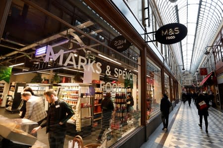 A Marks and Spencer store is seen in the covered Jouffroy passage in Paris