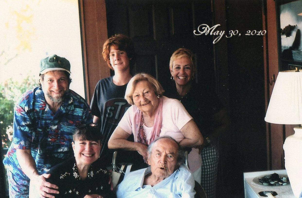 A courtesy photo taken in 2010 of a family reunion at the late Al Katz's former condominium, picturing him with his daughter Beverly Newman, her husband and other relatives.