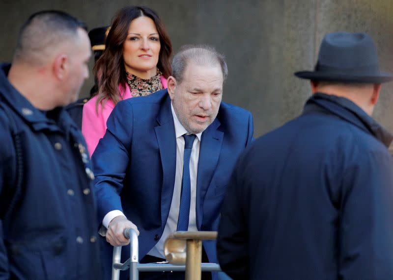 Film producer Harvey Weinstein departs New York Criminal Court after his ongoing sexual assault trial in New York