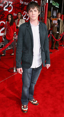 Logan Lerman at the Los Angeles premiere of New Line Cinema's The Number 23