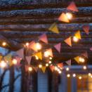 <p>Mix string lights with colorful bunting for a layered lit-up look.</p><p><strong>See more at <a href="https://www.shopterrain.com/products/led-globe-lights" rel="nofollow noopener" target="_blank" data-ylk="slk:Terrain;elm:context_link;itc:0;sec:content-canvas" class="link ">Terrain</a>.</strong></p><p><strong><a class="link " href="https://www.amazon.com/YGEOMER-Colorful-Pennants-Multicolor-Celebrations/dp/B073GVW5VL/ref=sr_1_3?tag=syn-yahoo-20&ascsubtag=%5Bartid%7C10050.g.3404%5Bsrc%7Cyahoo-us" rel="nofollow noopener" target="_blank" data-ylk="slk:Shop bunting flags;elm:context_link;itc:0;sec:content-canvas">Shop bunting flags</a></strong></p>