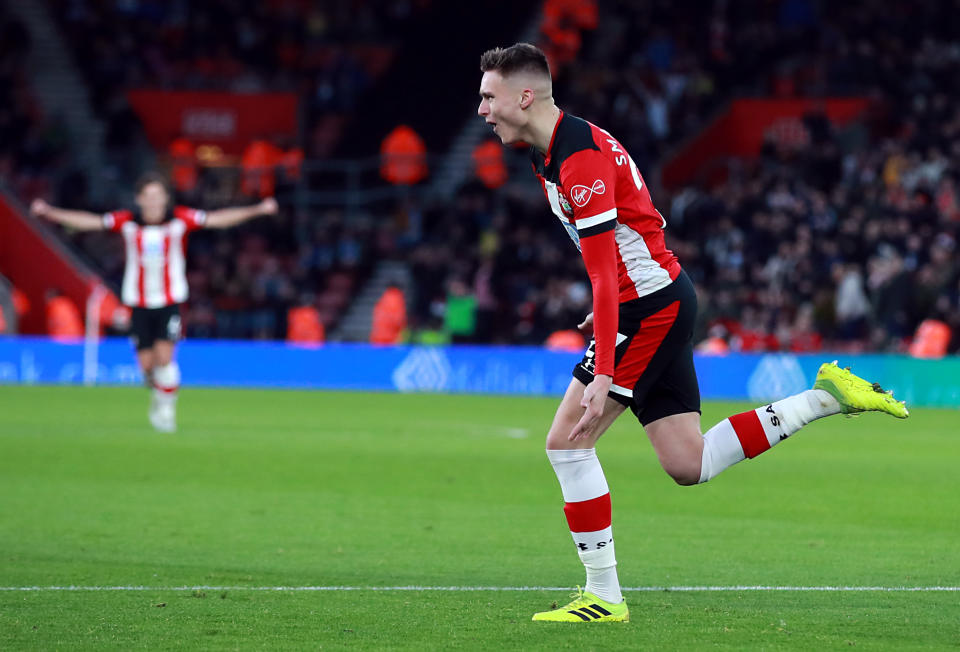 Southampton's Will Smallbone celebrates scoring his side's first goal of the game. (Credit: Getty Images)