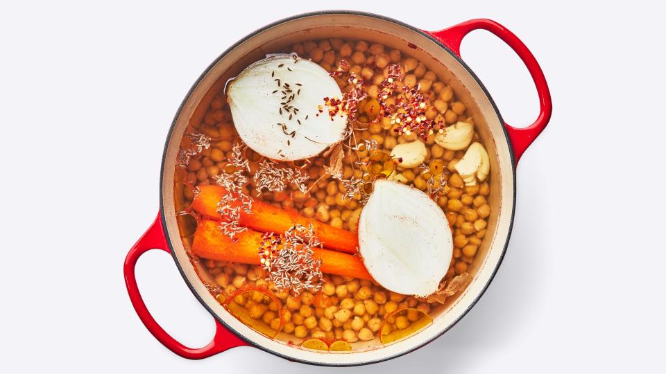 Spaced out and didn't soak? This chickpea soup is made with straight-from-the-bag chickpeas.