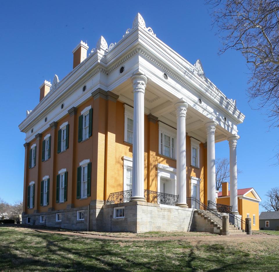 The Lanier Mansion is located at 601 W. First Street in the Madison Historic District of Madison, Indiana. Built by wealthy banker James F. D. Lanier in 1844, the house was declared a State Memorial in 1926.  The architecture is Greek Revival and the home sits on 9 acres.