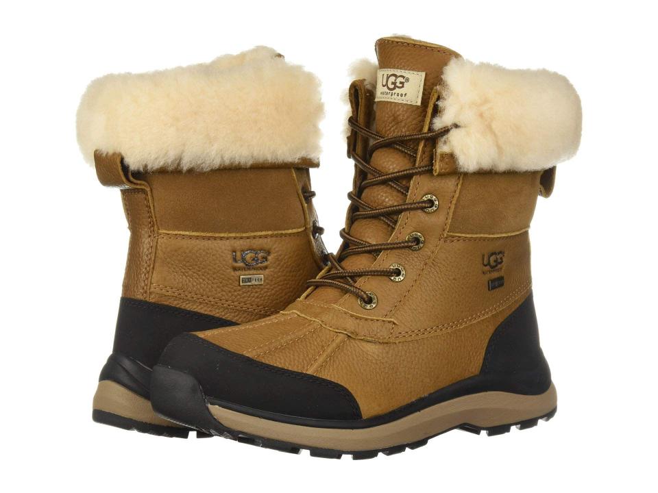 <p><strong>UGG </strong></p><p>Zappos</p><p><strong>$249.95</strong></p><p><a href="https://go.redirectingat.com?id=74968X1596630&url=https%3A%2F%2Fwww.zappos.com%2Fp%2Fugg-adirondack-boot-iii%2Fproduct%2F9075913&sref=https%3A%2F%2Fwww.prevention.com%2Fbeauty%2Fstyle%2Fg29102901%2Fmost-comfortable-winter-boots%2F" rel="nofollow noopener" target="_blank" data-ylk="slk:Shop Now;elm:context_link;itc:0;sec:content-canvas" class="link ">Shop Now</a></p><p>If you love to wear <a href="https://www.amazon.com/UGG-Womens-Classic-Short-Boot/dp/B01AII0JRW?tag=syn-yahoo-20&ascsubtag=%5Bartid%7C2141.g.29102901%5Bsrc%7Cyahoo-us" rel="nofollow noopener" target="_blank" data-ylk="slk:UGG's classic boots;elm:context_link;itc:0;sec:content-canvas" class="link ">UGG's classic boots</a> around the house, consider these to brave the snow. They have the same wool lining you adore—just with a <strong>waterproof, leather exterior </strong>and rubber bottoms to trek through sludge like a boss. What do reviewers have to say about 'em? "These boots keep my feet warm and dry and withstand the harsh elements," says one Amazon customer. "Good arch support too!" </p>