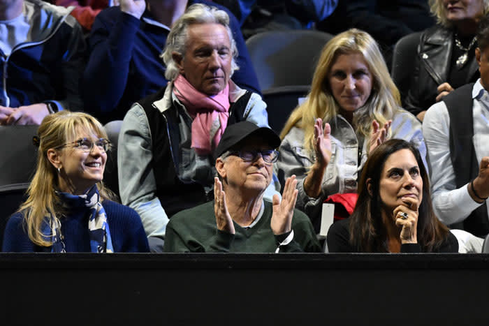 Bill Gates con Paula Hurd en el tenis