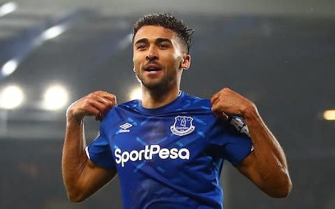 Dominic Calvert-Lewin of Everton celebrates scoring the opening goal during the Premier League match between Everton FC and Burnley FC at Goodison Park on December 26, 2019 in Liverpool, United Kingdom - Credit: Getty Images