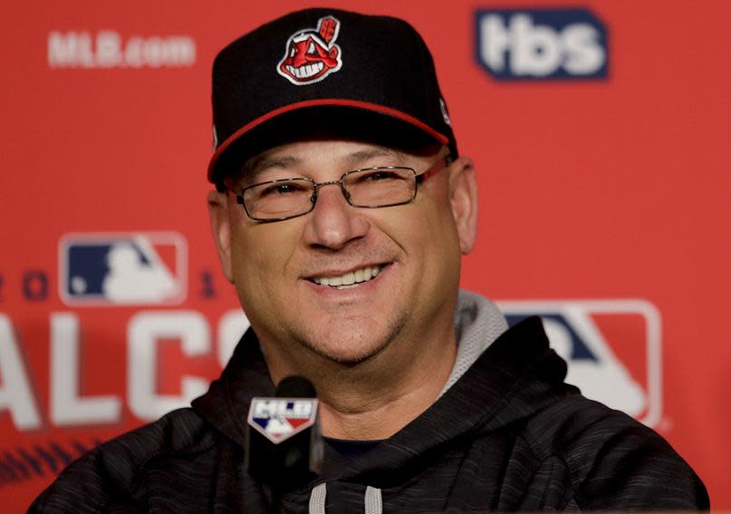 Cleveland Indians manager Terry Francona smiles before Game 1 of the ALCS. (AP)