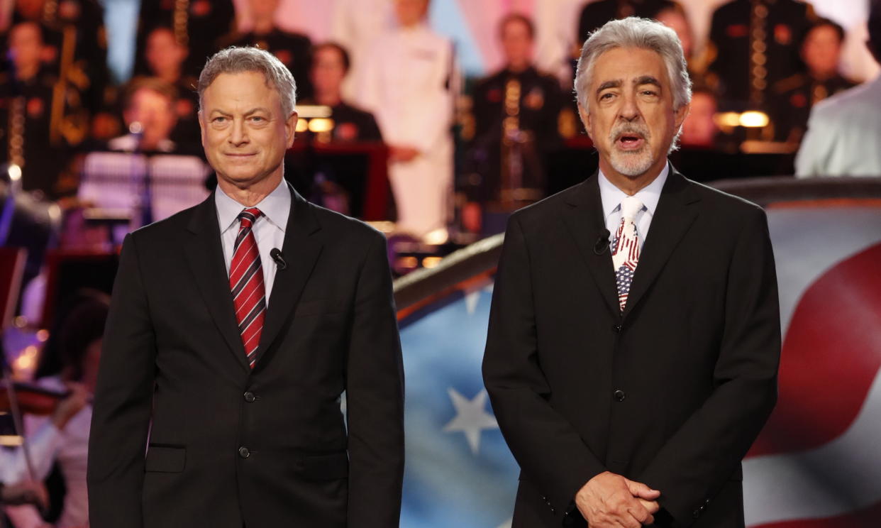 Gary Sinise and Joe Mantegna will host the 2022 National Memorial Day Concert. (Photo: Paul Morigi/Capital Concerts/PBS)