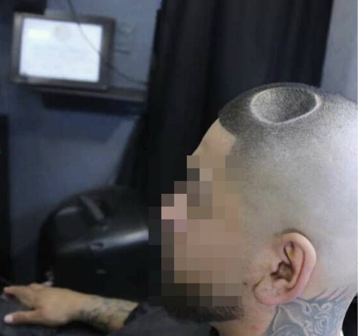Closeup of a man's haircut