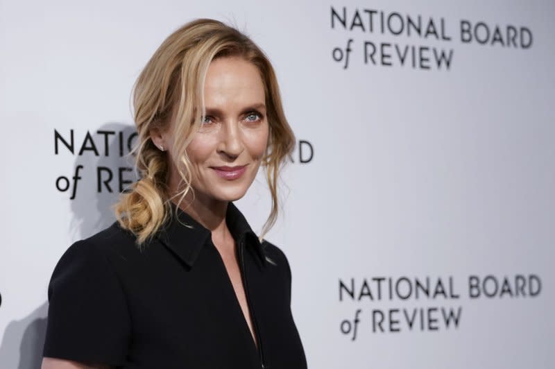 Uma Thurman arrives on the red carpet at the 2020 National Board Of Review Gala on January 8 in New York City. The actor turns 54 on April 29. File Photo by John Angelillo/UPI