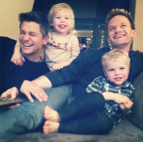 NPH and Burtka with their kids, 3-year-old twins Harper and Gideon. Credit: Instagram