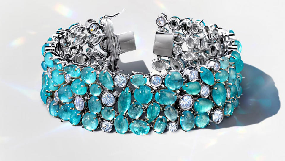 Martin Katz Paraiba and Diamond Bracelet