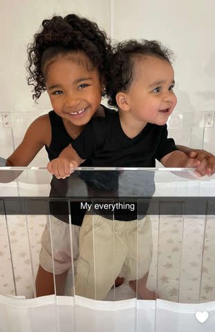 <p>KhloÃ© Kardashian/Snapchat</p> True smiles at the camera as Tatum looks away in a photo shared by mom Khloé Kardashian on July 4, 2024