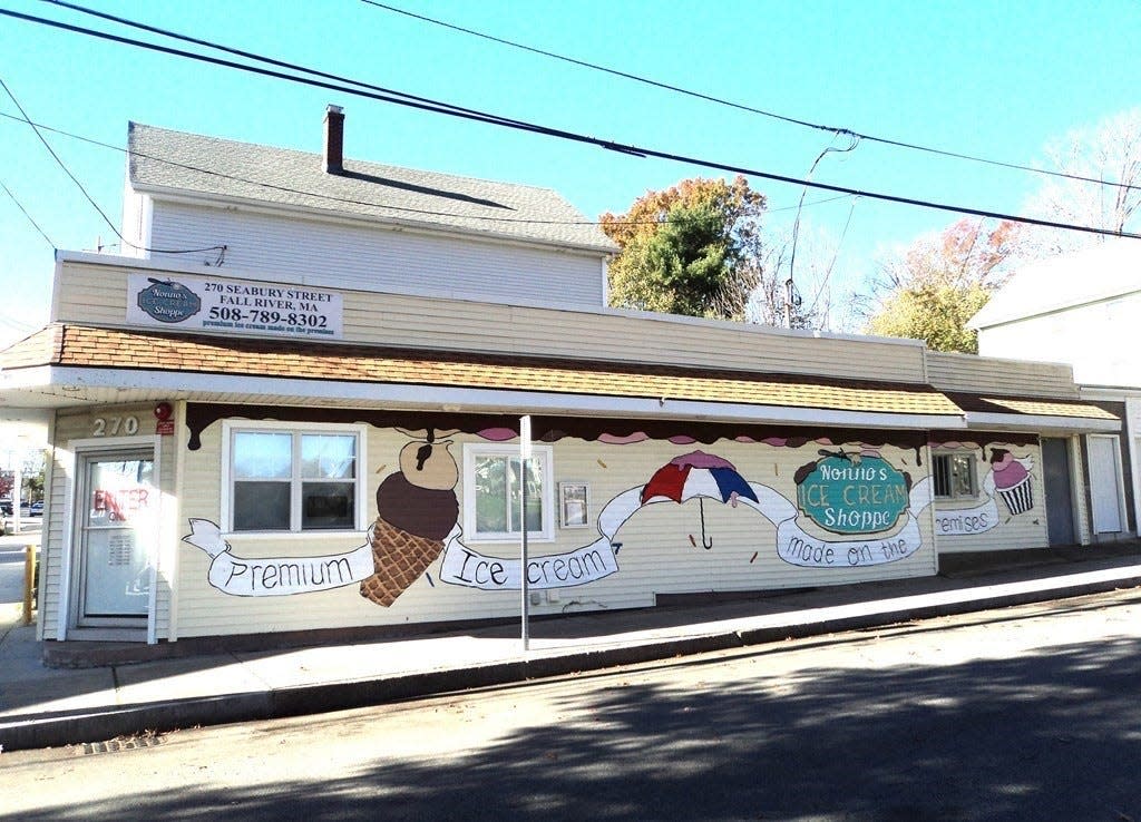The building that houses Nonno's Ice Cream Shoppe, 270 Seabury St., Fall River, is up for sale.